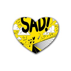 Have Meant  Tech Science Future Sad Yellow Street Rubber Coaster (heart)  by Mariart