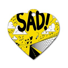 Have Meant  Tech Science Future Sad Yellow Street Dog Tag Heart (two Sides) by Mariart