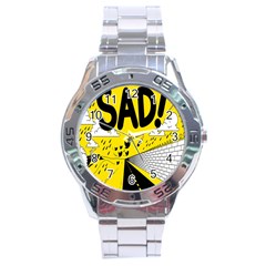 Have Meant  Tech Science Future Sad Yellow Street Stainless Steel Analogue Watch by Mariart