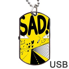 Have Meant  Tech Science Future Sad Yellow Street Dog Tag Usb Flash (one Side) by Mariart