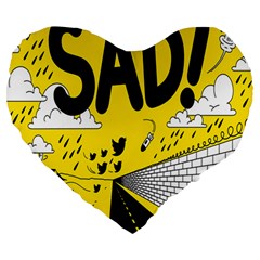 Have Meant  Tech Science Future Sad Yellow Street Large 19  Premium Heart Shape Cushions by Mariart