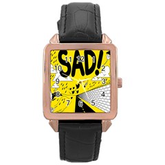 Have Meant  Tech Science Future Sad Yellow Street Rose Gold Leather Watch  by Mariart