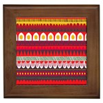 Fabric Aztec Red Line Polka Circle Wave Chevron Star Framed Tiles Front