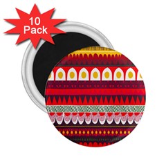 Fabric Aztec Red Line Polka Circle Wave Chevron Star 2 25  Magnets (10 Pack)  by Mariart