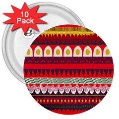 Fabric Aztec Red Line Polka Circle Wave Chevron Star 3  Buttons (10 Pack)  by Mariart