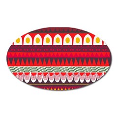 Fabric Aztec Red Line Polka Circle Wave Chevron Star Oval Magnet by Mariart