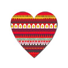 Fabric Aztec Red Line Polka Circle Wave Chevron Star Heart Magnet by Mariart