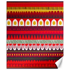 Fabric Aztec Red Line Polka Circle Wave Chevron Star Canvas 8  X 10  by Mariart