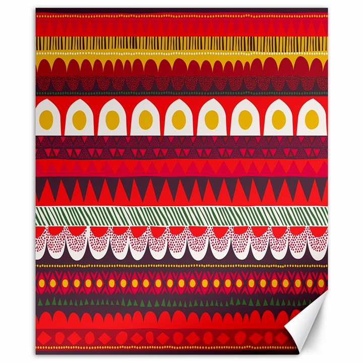 Fabric Aztec Red Line Polka Circle Wave Chevron Star Canvas 8  x 10 