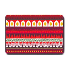 Fabric Aztec Red Line Polka Circle Wave Chevron Star Small Doormat  by Mariart