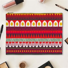 Fabric Aztec Red Line Polka Circle Wave Chevron Star Cosmetic Bag (xl) by Mariart