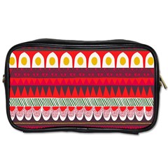 Fabric Aztec Red Line Polka Circle Wave Chevron Star Toiletries Bags by Mariart