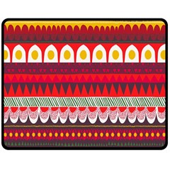 Fabric Aztec Red Line Polka Circle Wave Chevron Star Fleece Blanket (medium)  by Mariart