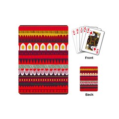 Fabric Aztec Red Line Polka Circle Wave Chevron Star Playing Cards (mini) 