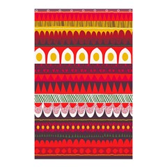 Fabric Aztec Red Line Polka Circle Wave Chevron Star Shower Curtain 48  X 72  (small) 