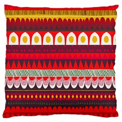 Fabric Aztec Red Line Polka Circle Wave Chevron Star Large Cushion Case (one Side) by Mariart