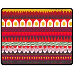 Fabric Aztec Red Line Polka Circle Wave Chevron Star Double Sided Fleece Blanket (medium)  by Mariart