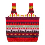 Fabric Aztec Red Line Polka Circle Wave Chevron Star Full Print Recycle Bags (L)  Front