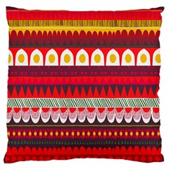 Fabric Aztec Red Line Polka Circle Wave Chevron Star Large Flano Cushion Case (two Sides) by Mariart