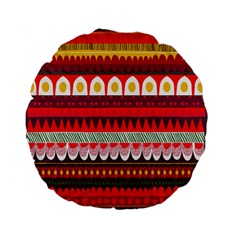 Fabric Aztec Red Line Polka Circle Wave Chevron Star Standard 15  Premium Flano Round Cushions