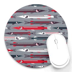 Fish Sea Beach Water Seaworld Animals Swim Round Mousepads by Mariart