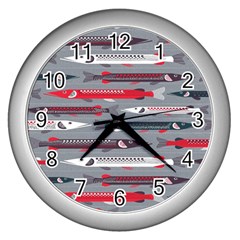 Fish Sea Beach Water Seaworld Animals Swim Wall Clocks (silver) 