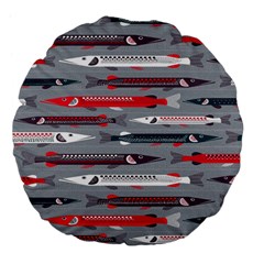 Fish Sea Beach Water Seaworld Animals Swim Large 18  Premium Flano Round Cushions