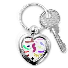 Plushie Color Rainbow Brown Purple Yellow Green Black Key Chains (heart) 