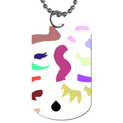 Plushie Color Rainbow Brown Purple Yellow Green Black Dog Tag (one Side) by Mariart