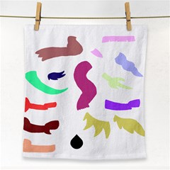 Plushie Color Rainbow Brown Purple Yellow Green Black Face Towel by Mariart