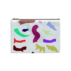 Plushie Color Rainbow Brown Purple Yellow Green Black Cosmetic Bag (medium)  by Mariart