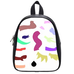 Plushie Color Rainbow Brown Purple Yellow Green Black School Bags (small)  by Mariart