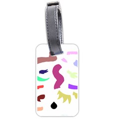 Plushie Color Rainbow Brown Purple Yellow Green Black Luggage Tags (one Side)  by Mariart