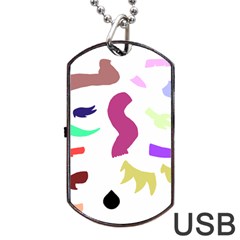 Plushie Color Rainbow Brown Purple Yellow Green Black Dog Tag Usb Flash (one Side) by Mariart