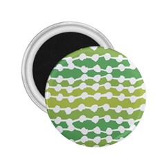 Polkadot Polka Circle Round Line Wave Chevron Waves Green White 2 25  Magnets by Mariart