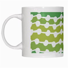 Polkadot Polka Circle Round Line Wave Chevron Waves Green White White Mugs by Mariart