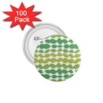 Polkadot Polka Circle Round Line Wave Chevron Waves Green White 1.75  Buttons (100 pack)  Front