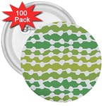 Polkadot Polka Circle Round Line Wave Chevron Waves Green White 3  Buttons (100 pack)  Front