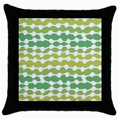 Polkadot Polka Circle Round Line Wave Chevron Waves Green White Throw Pillow Case (black) by Mariart