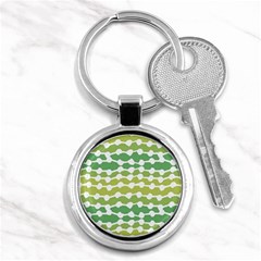 Polkadot Polka Circle Round Line Wave Chevron Waves Green White Key Chains (round)  by Mariart