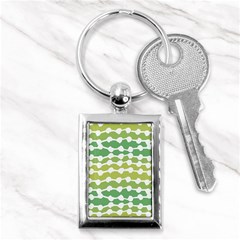 Polkadot Polka Circle Round Line Wave Chevron Waves Green White Key Chains (rectangle)  by Mariart