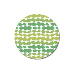 Polkadot Polka Circle Round Line Wave Chevron Waves Green White Magnet 3  (round)