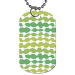 Polkadot Polka Circle Round Line Wave Chevron Waves Green White Dog Tag (One Side) Front