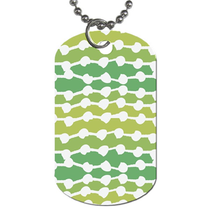 Polkadot Polka Circle Round Line Wave Chevron Waves Green White Dog Tag (One Side)