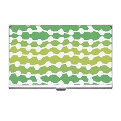 Polkadot Polka Circle Round Line Wave Chevron Waves Green White Business Card Holders by Mariart