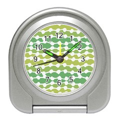 Polkadot Polka Circle Round Line Wave Chevron Waves Green White Travel Alarm Clocks by Mariart