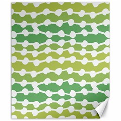 Polkadot Polka Circle Round Line Wave Chevron Waves Green White Canvas 8  X 10 