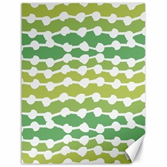 Polkadot Polka Circle Round Line Wave Chevron Waves Green White Canvas 12  X 16   by Mariart