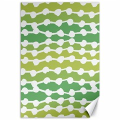 Polkadot Polka Circle Round Line Wave Chevron Waves Green White Canvas 12  X 18   by Mariart