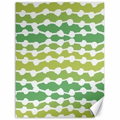 Polkadot Polka Circle Round Line Wave Chevron Waves Green White Canvas 18  X 24   by Mariart